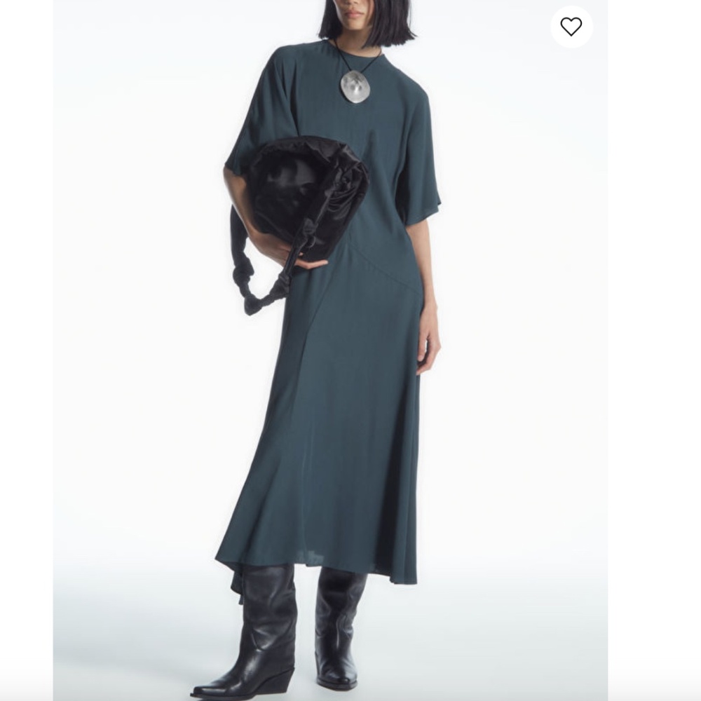 COS BLACK Draped Minimalist Dress size 12